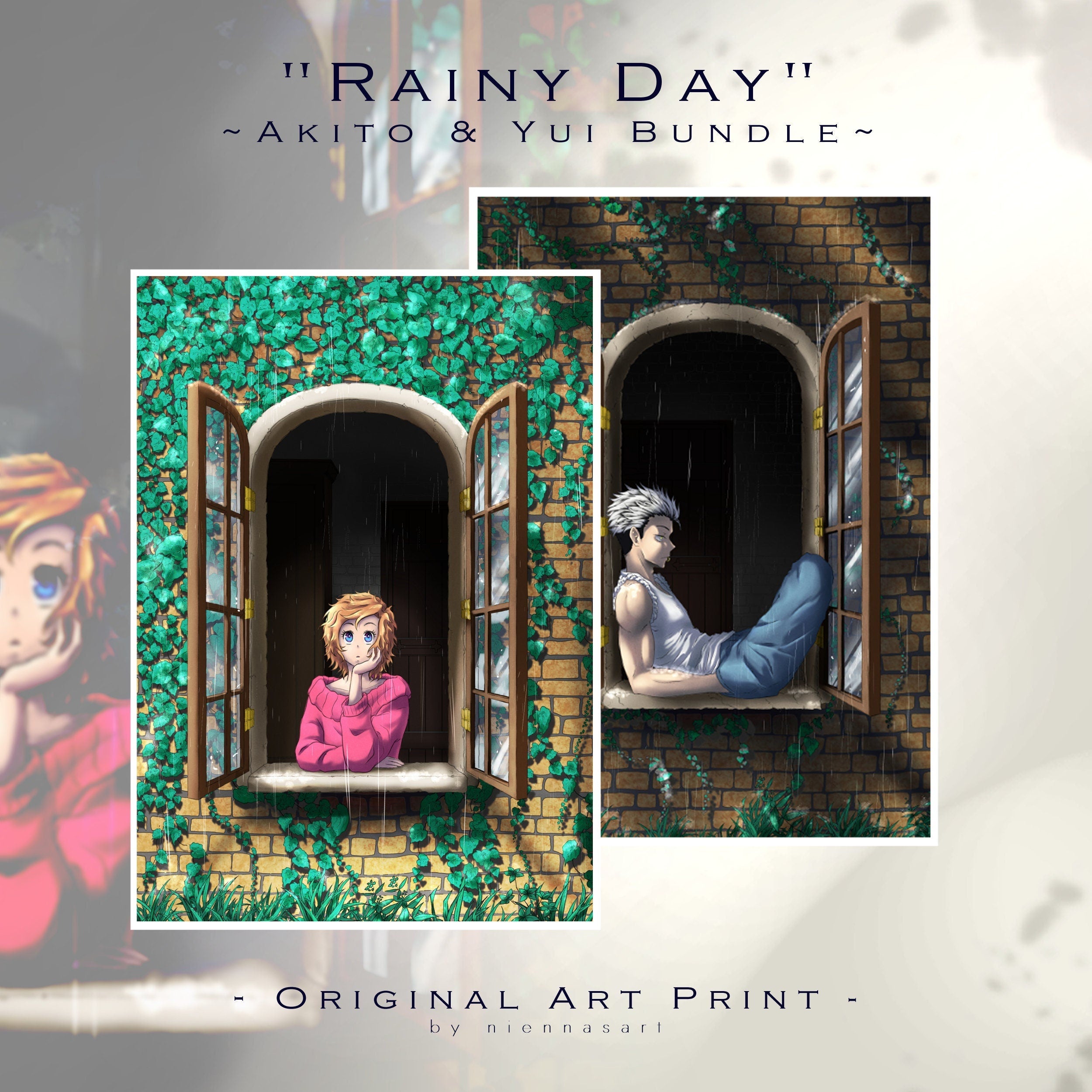 Rainy Day - Yui Vers. - Original Charakter, Kunstdruck