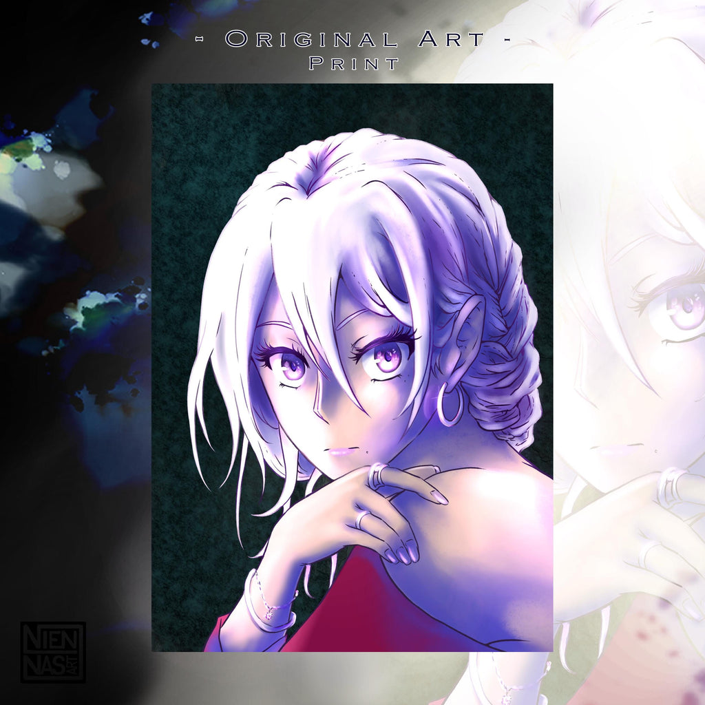 Aoi "Purple" - Original Charakter, Kunstdruck