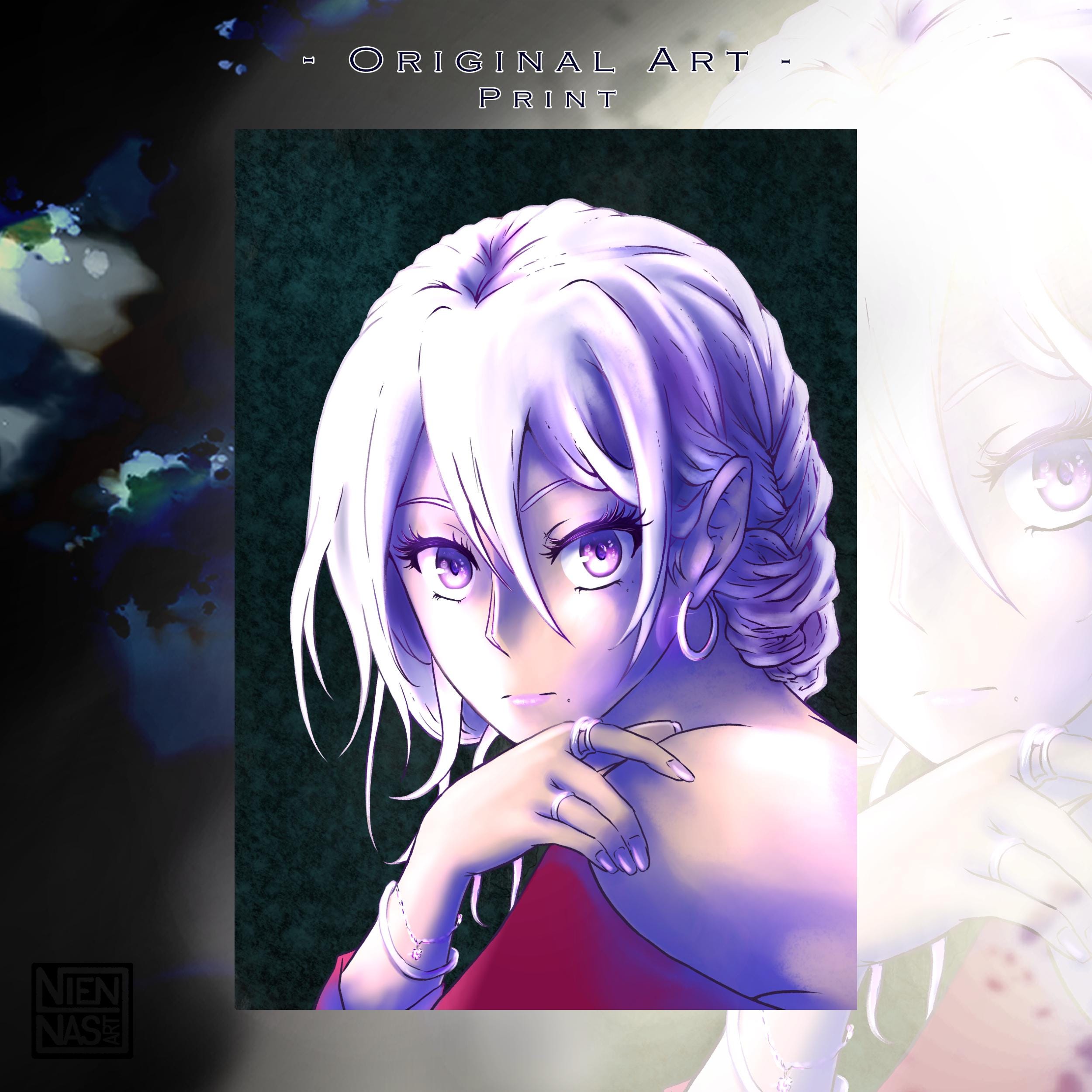 Aoi "Purple" - Original Charakter, Kunstdruck