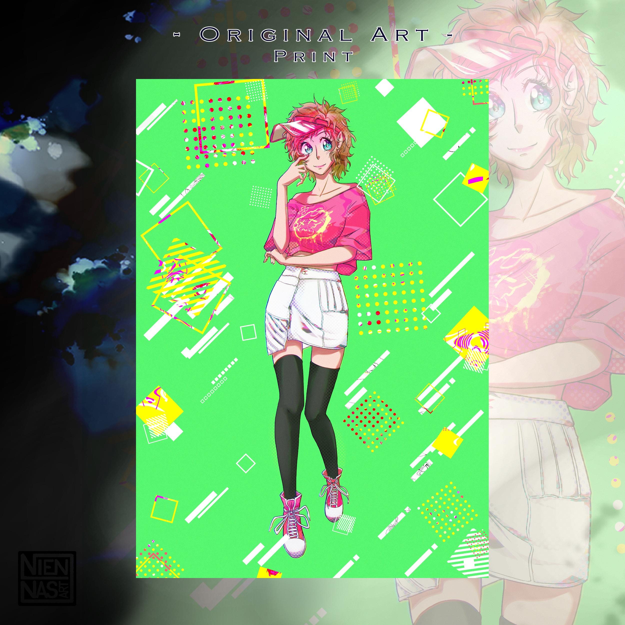 Neon Yui - Original Charakter, Kunstdruck