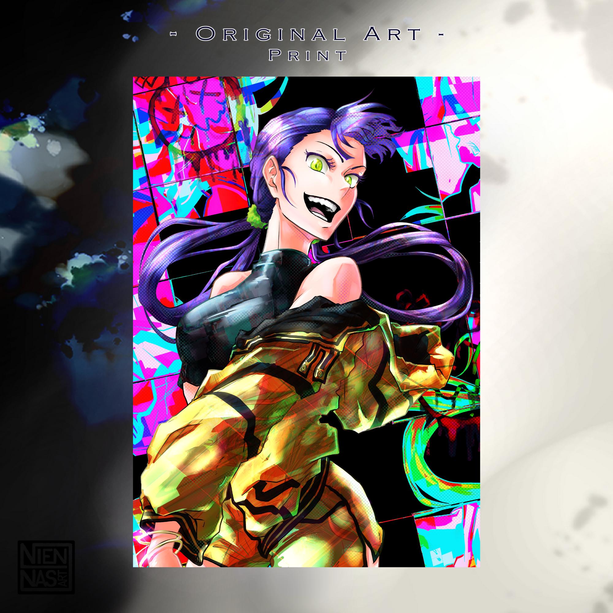 Neon Shizu - Original Charakter, Kunstdruck