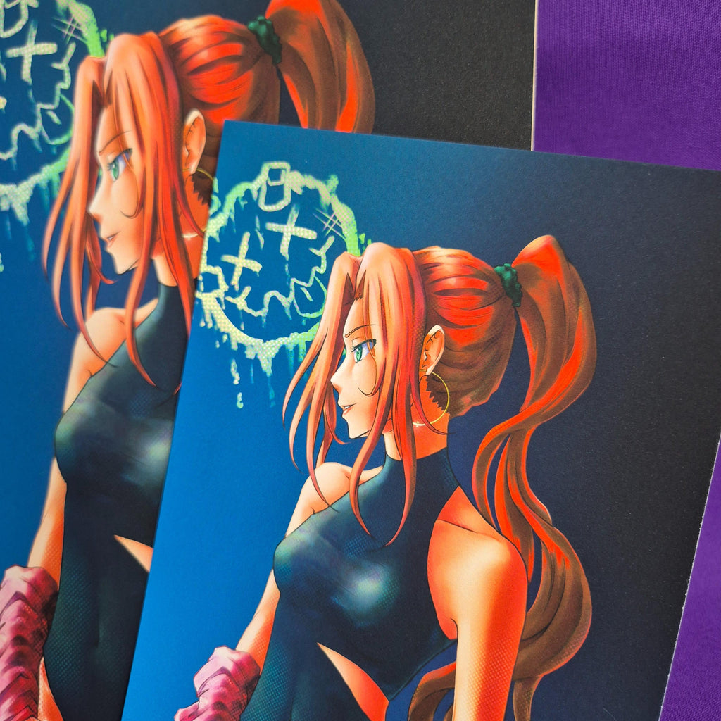 Neon Rika - Original Charakter, Kunstdruck