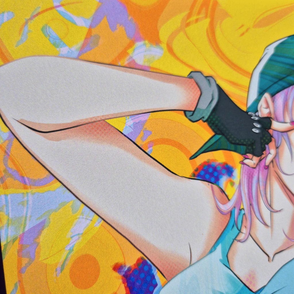 Neon Sakura - Original Charakter, Kunstdruck