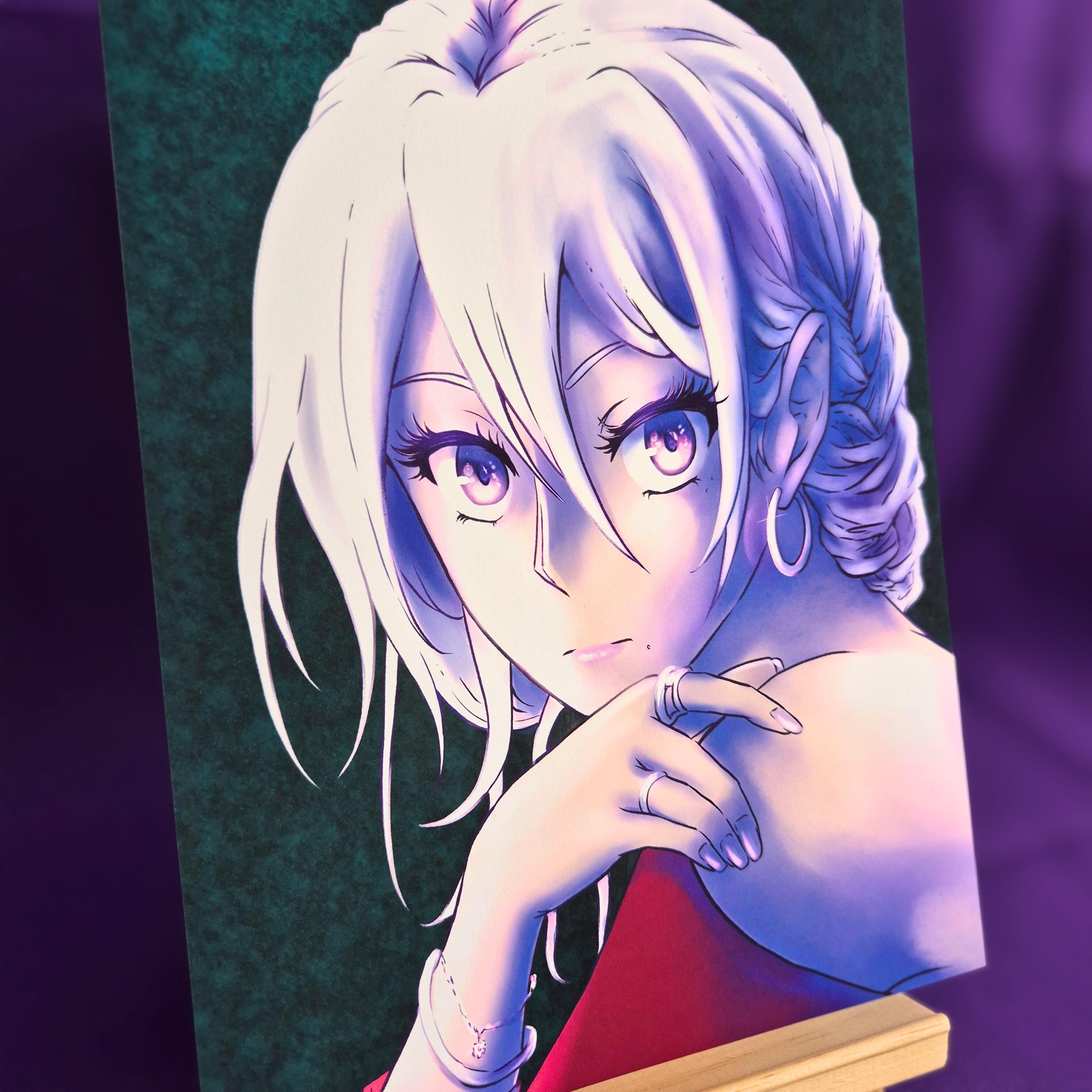 Aoi "Purple" - Original Charakter, Kunstdruck