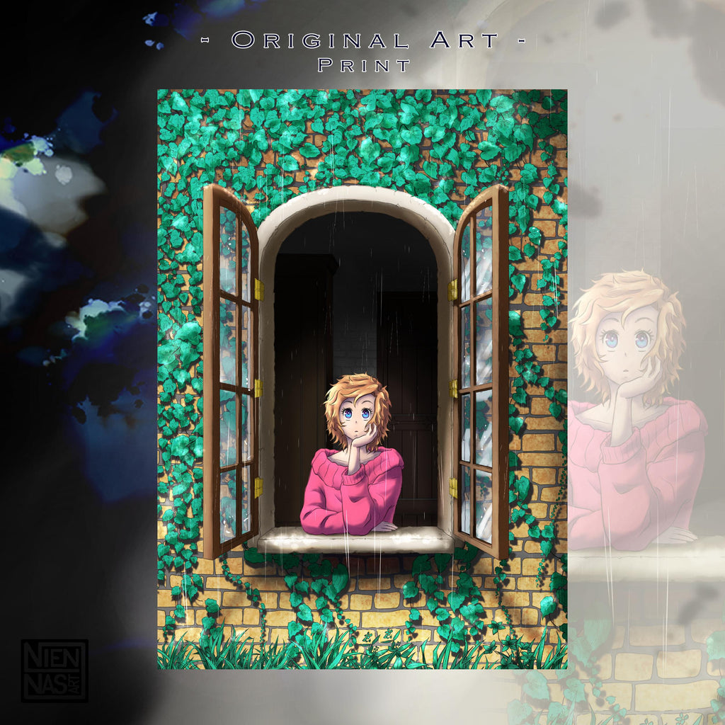 Rainy Day - Yui Vers. - Original Charakter, Kunstdruck