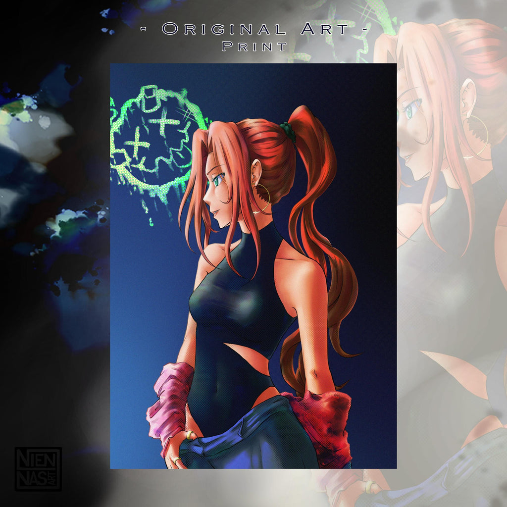 Neon Rika - Original Charakter, Kunstdruck