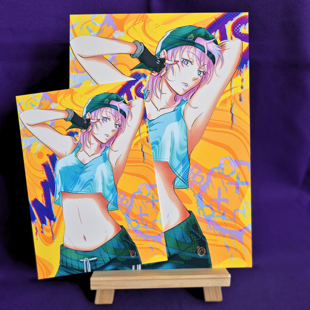 Neon Sakura - Original Charakter, Kunstdruck