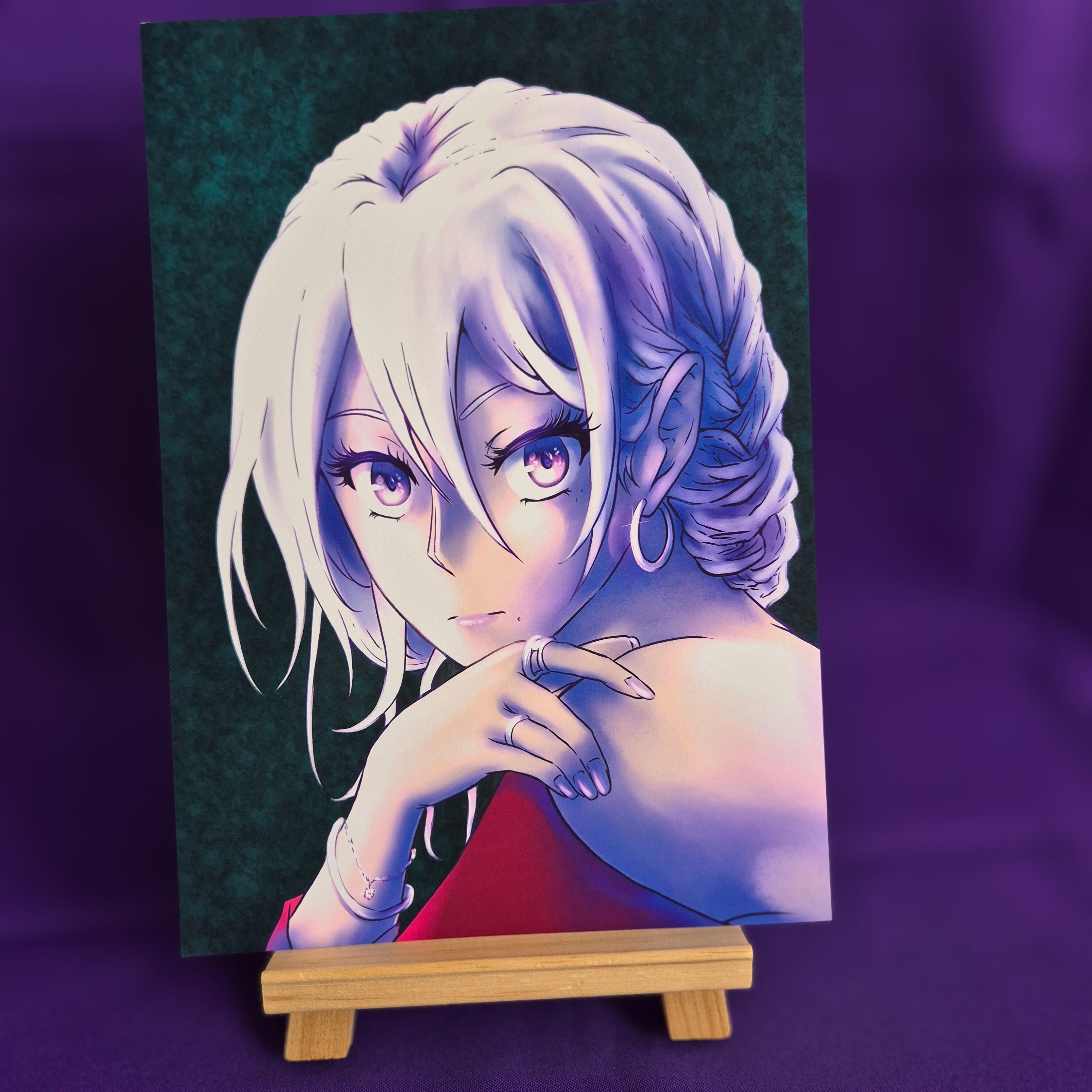 Aoi "Purple" - Original Charakter, Kunstdruck