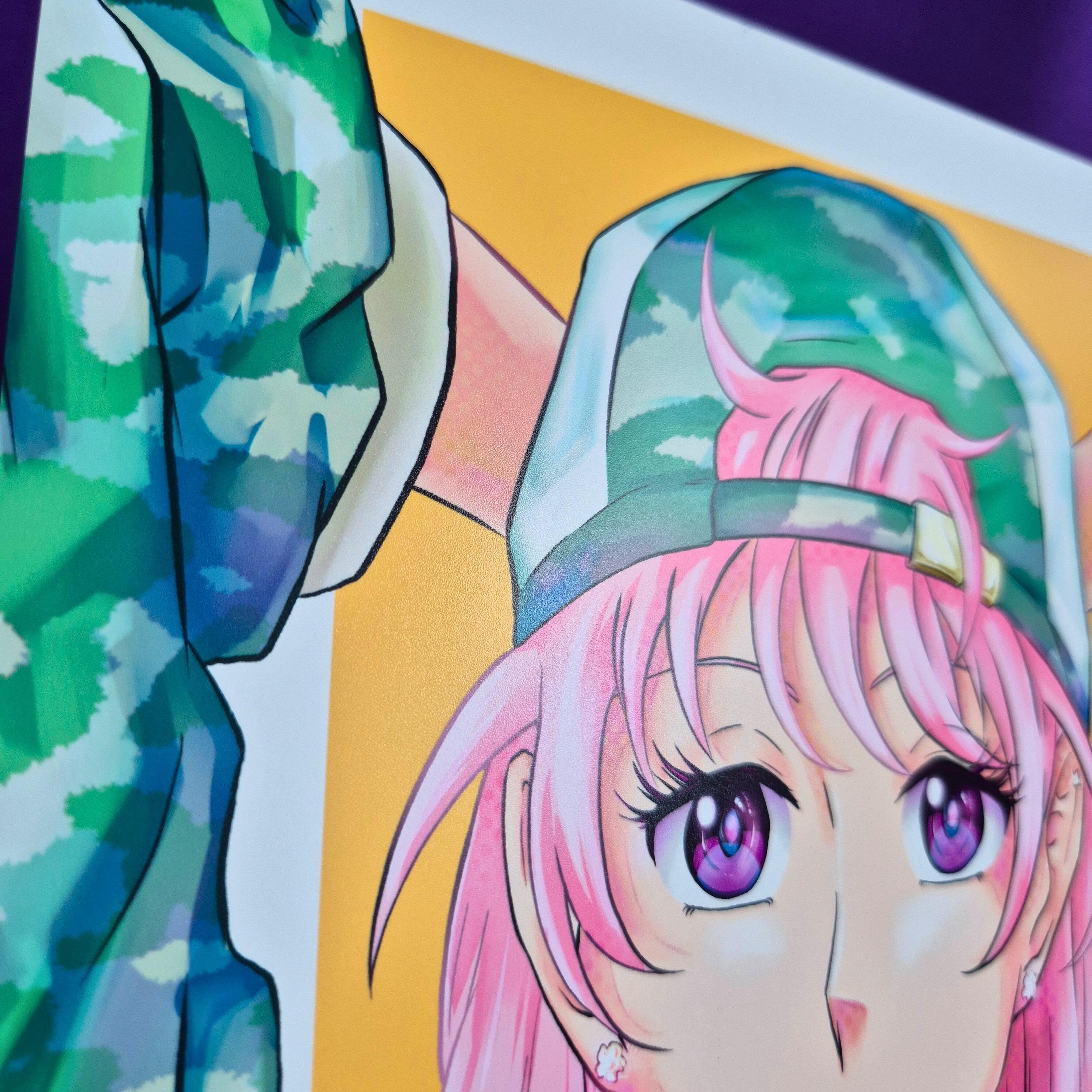 Cappy Sakura - Original Charakter, Kunstdruck